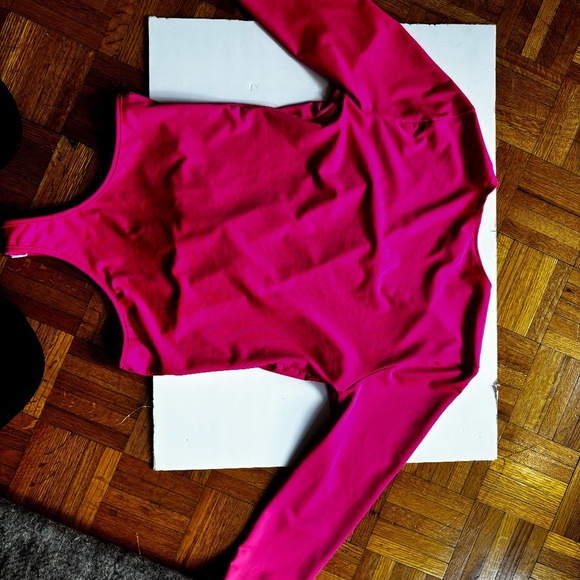 hot pink cross over body suit - Picture 5 of 5